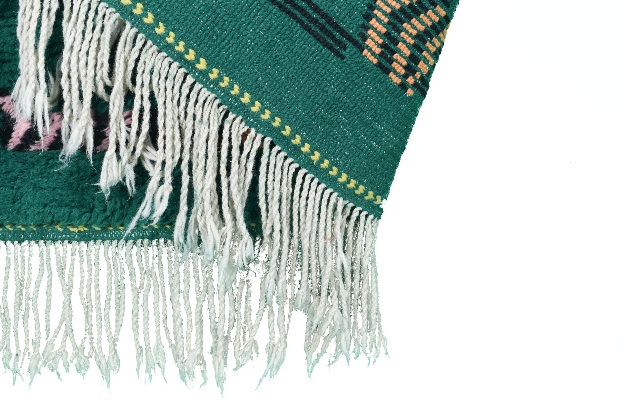 Moroccan Rug Handmade Wool Custom Size - Emerald Green Boho Modern Area Rug for Living Room Bedroom Berber - 画像9