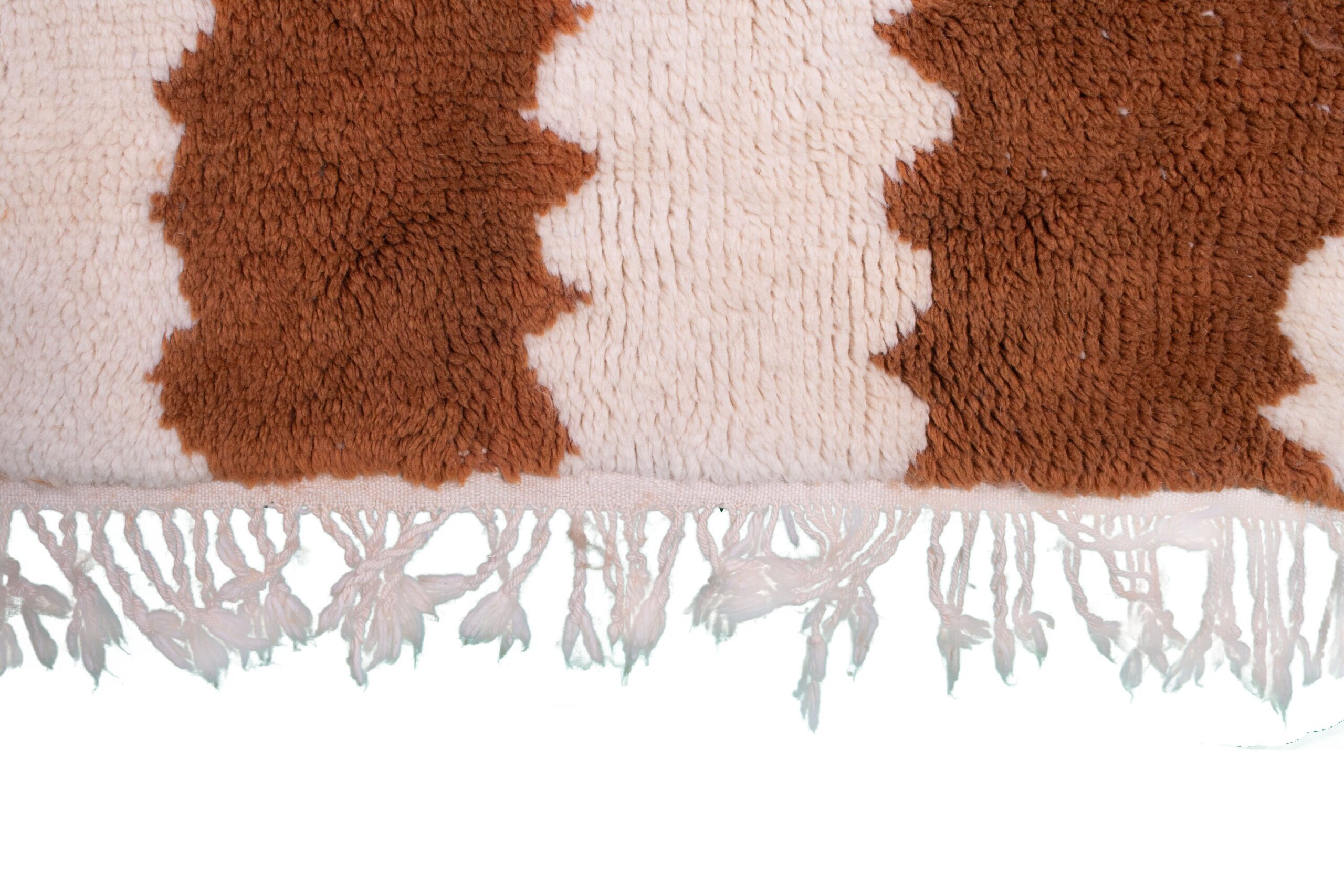 Moroccan Rug Handmade Wool Custom Size - Ivory Brown Striped Modern Boho Area Rug for Living Room Bedroom Mrirt - Kuva 9