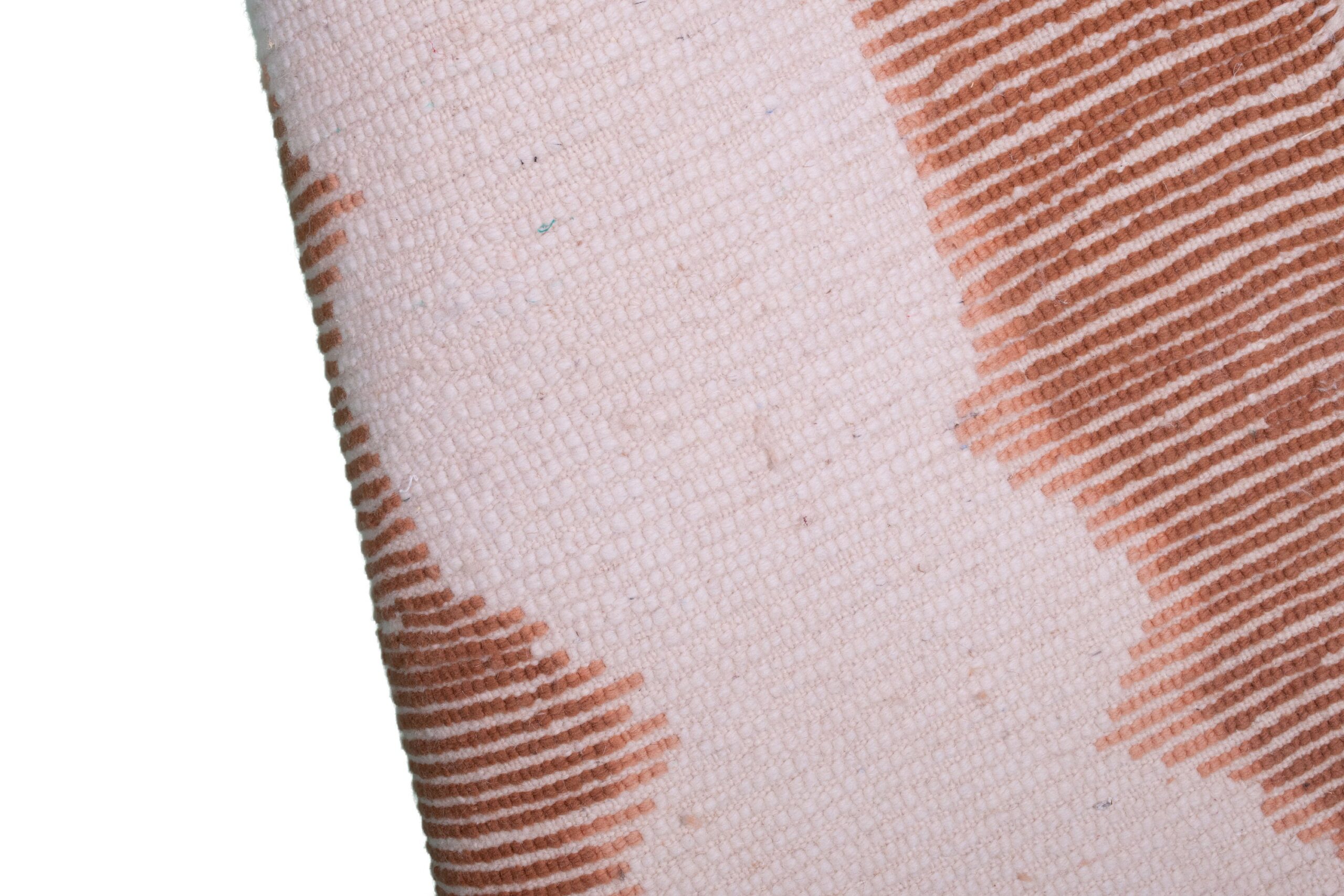 Moroccan Rug Handmade Wool Custom Size - Ivory Brown Striped Modern Boho Area Rug for Living Room Bedroom Mrirt - Kuva 10