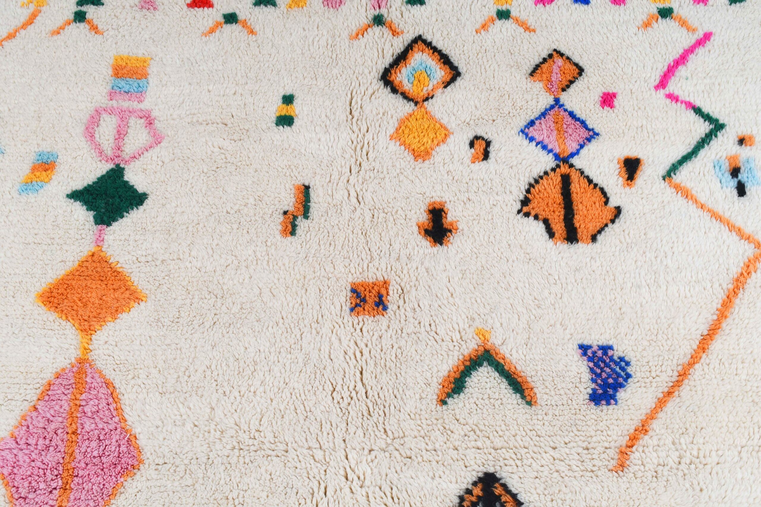 Moroccan Rug Azilal 5x8 Wool Cream White Multicolor Boho Living Room Berber - 画像7