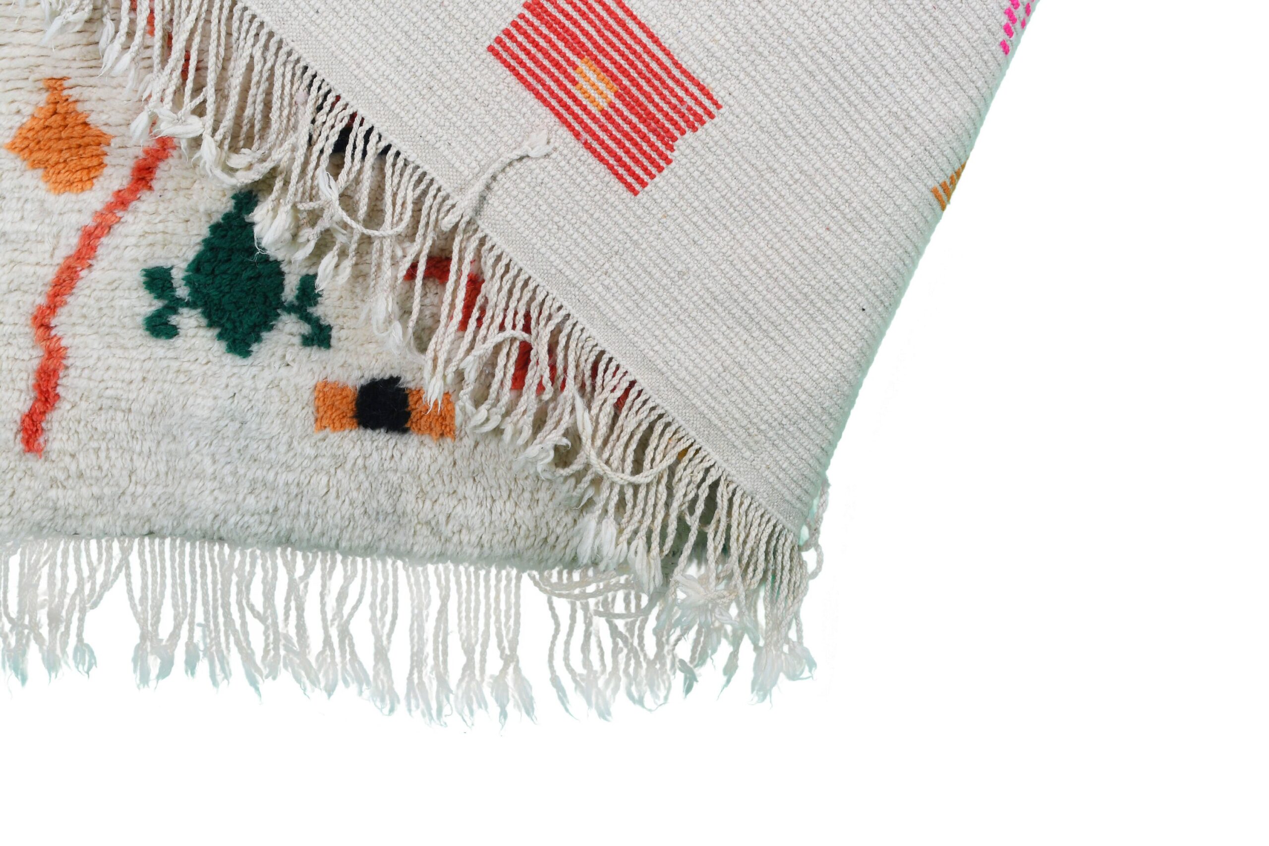 Moroccan Rug Azilal 5x8 Wool Cream White Multicolor Boho Living Room Berber - 画像9