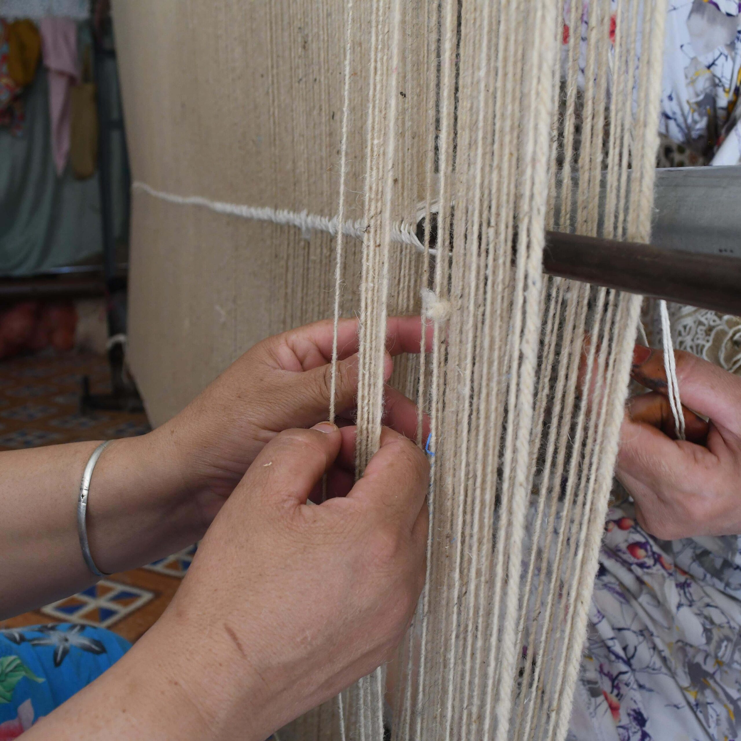 Moroccan Rug Handmade Wool Custom Size - Ivory Neutral Colorful Boho Area Rug for Living Room Bedroom - Azilal - 画像5