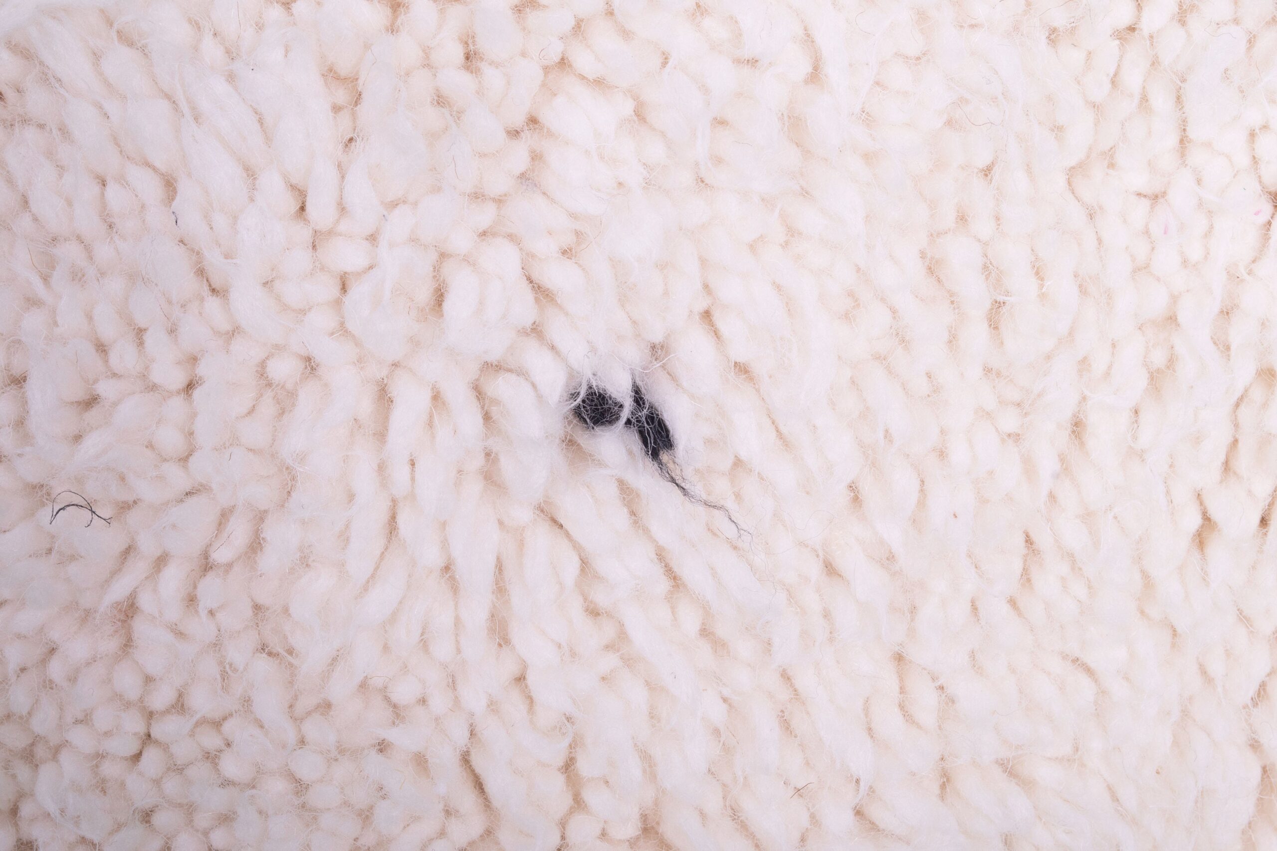 Moroccan Rug Handmade Wool Custom Size - Ivory Neutral Minimalist Boho Area Rug for Living Room Bedroom Beni Ourain – Image 6