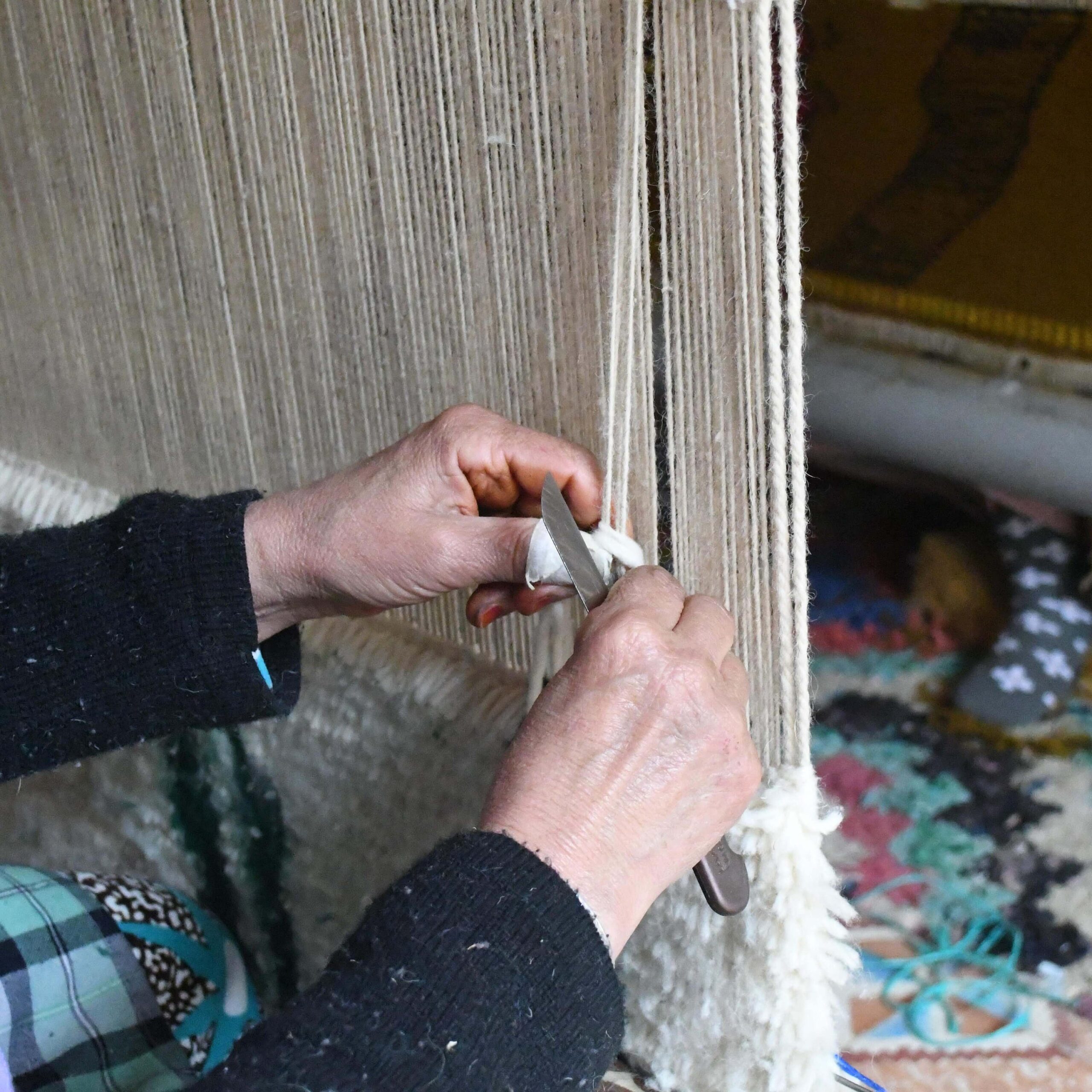 Moroccan Rug Mrirt 8x10 Wool Emerald Green Ivory Minimalist Boho Living Room - Image 5