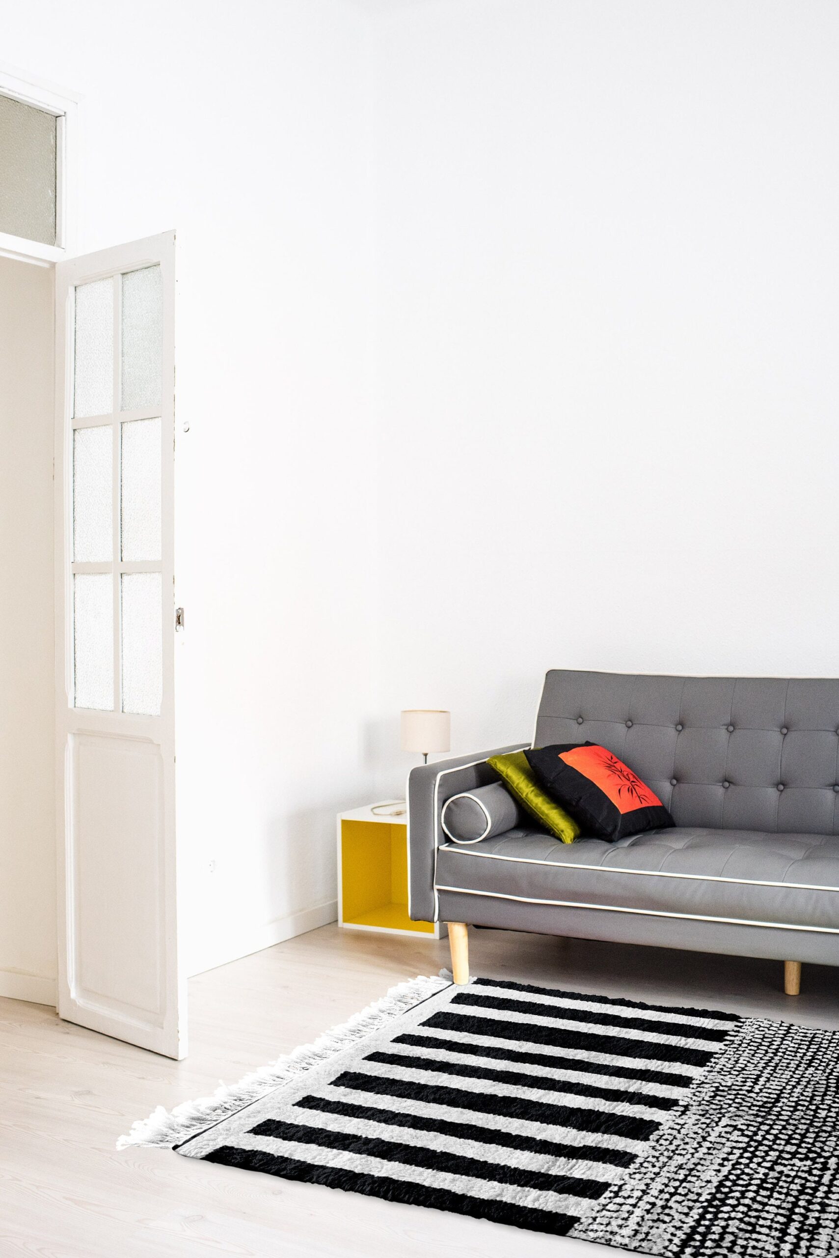 Moroccan Rug Handmade Wool 8x10 - Black White Minimalist Boho Area Rug for Living Room Bedroom - Beni Ourain - Imagen 4