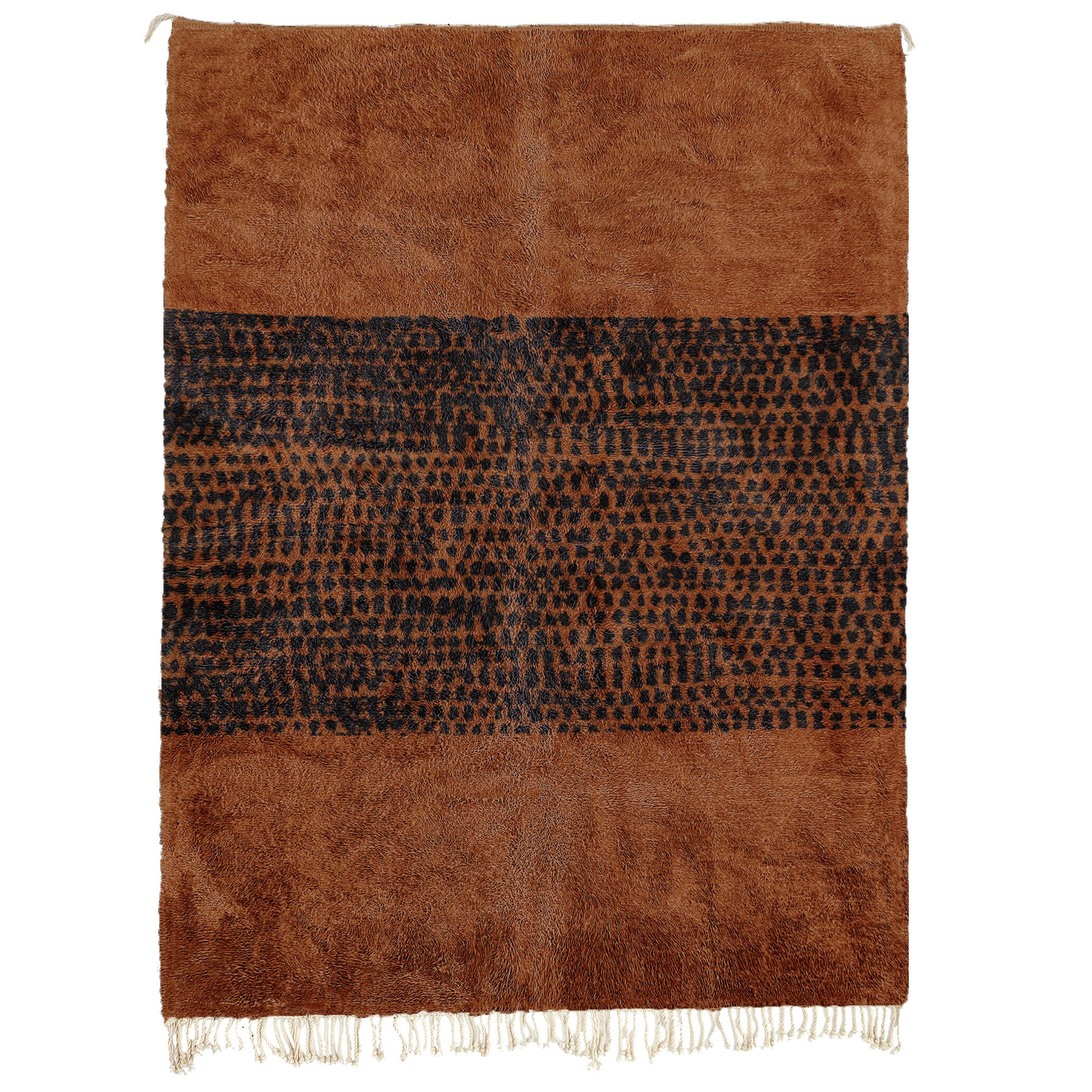 Moroccan Rug Beni Ourain 5x8 Wool Camel Black Boho Living Room - Bild 2