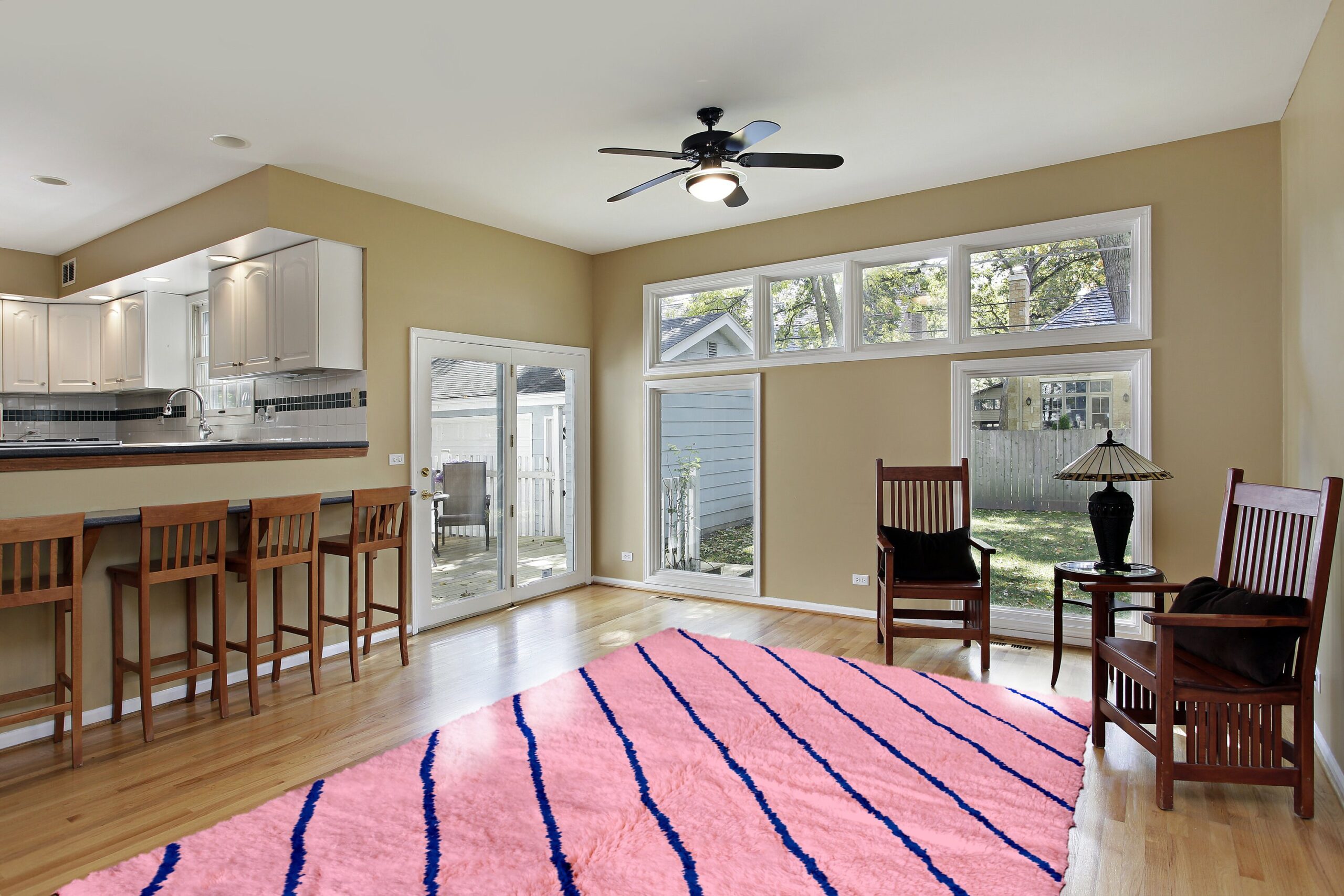 Moroccan Rug Mrirt 8x10 Wool Pink Blue Minimalist Living Room - Image 3