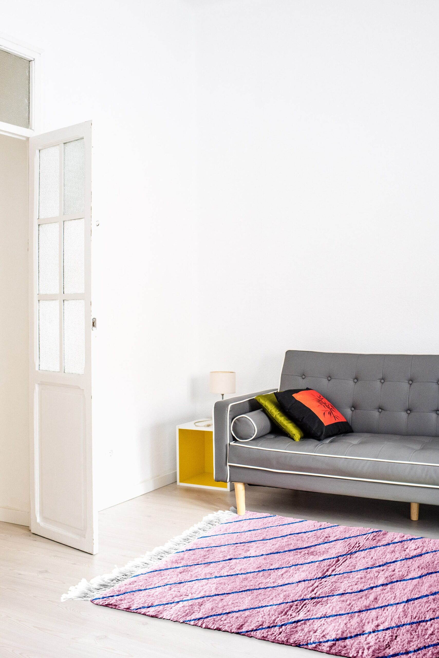 Moroccan Rug Mrirt 8x10 Wool Pink Blue Minimalist Living Room - Image 4